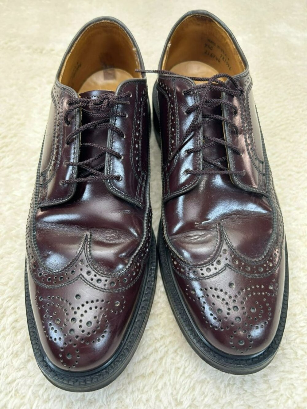 Dexter Mens Wingtip Oxford Dress Shoes Burgundy Leather Size 9.5C